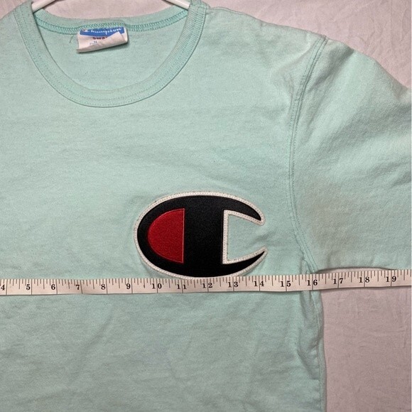 Champion Light Blue Large Logo T-shirt Size Small - Picture 7 of 8
